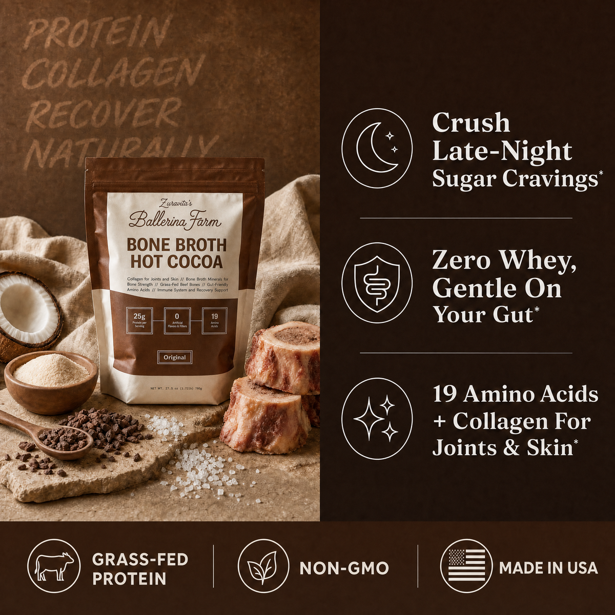 Zuravita's Ballerina Farm Bone Broth Hot Cocoa